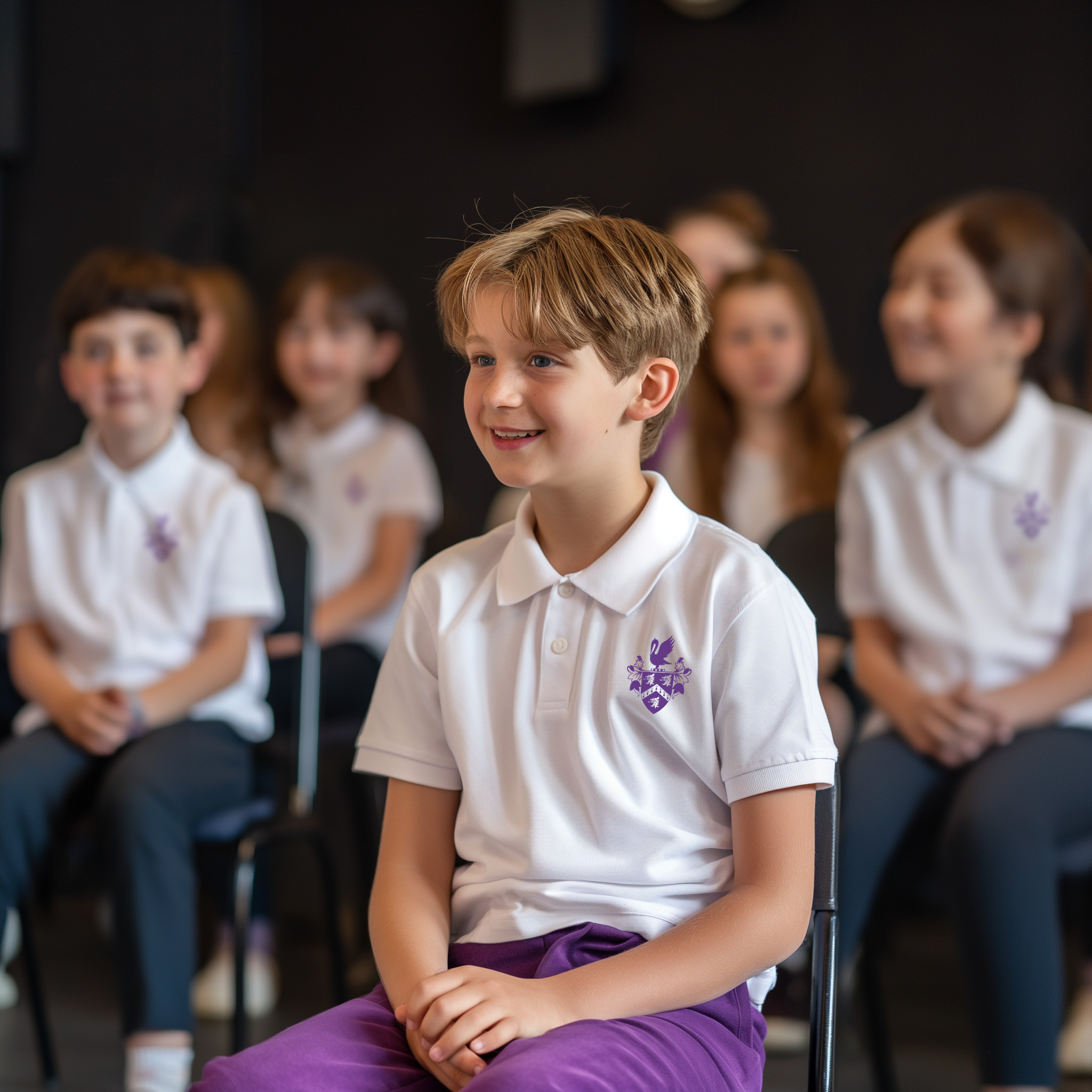male student sitting in front of class
