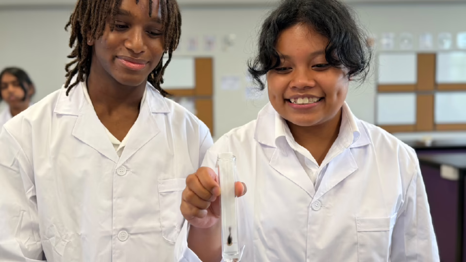 students in science lab