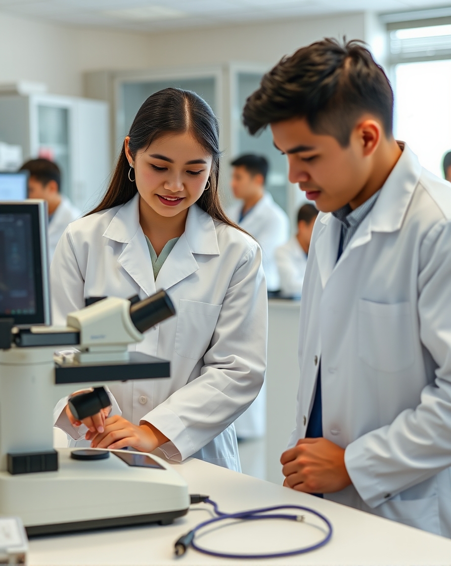 students in science lab