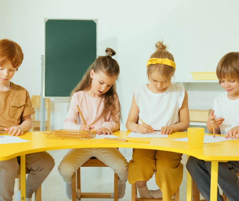 students writing