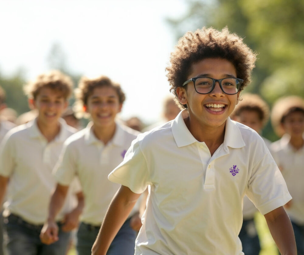 A Student Age 7 To 11 Years Old Wearing White Polo