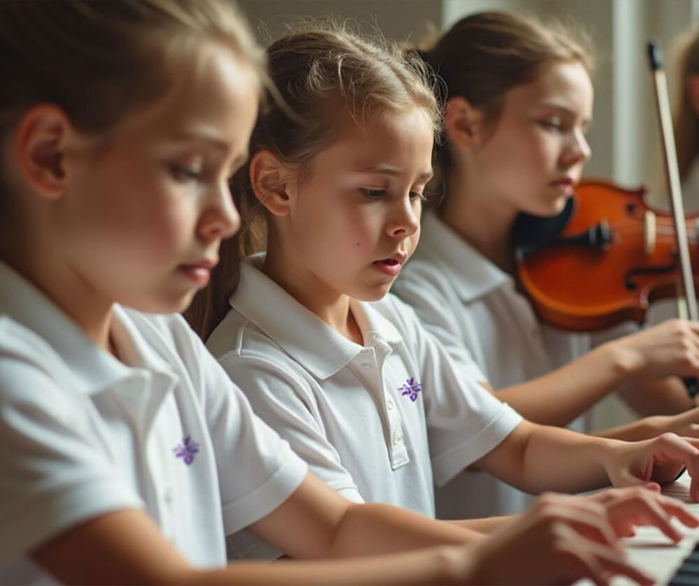 students playing musical instruments